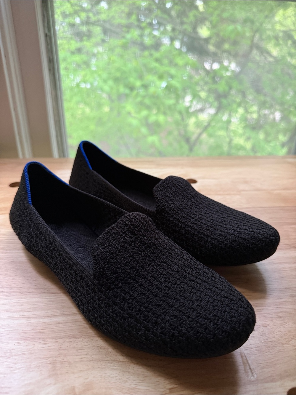 Rothy’s Black Knit Slip-On Washable Loafers